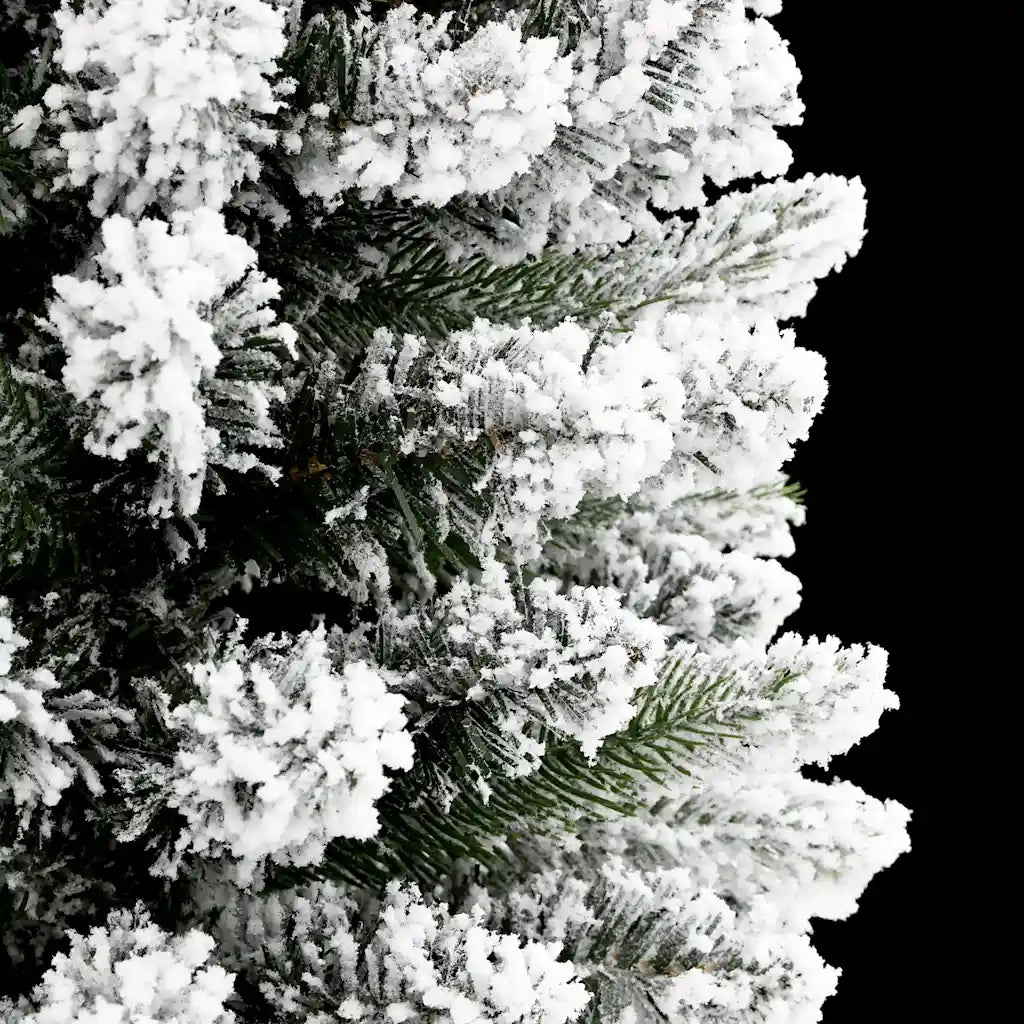 Albero Natale Artificiale Sottile Neve Floccata-Albero Natalizio 120cm PVC e PE 769174