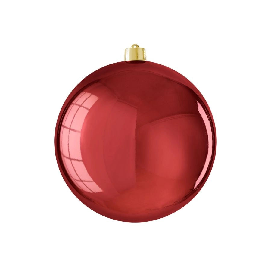 PALLINA NATALIZIA GRANDE IN PLASTICA ROSSA D 25