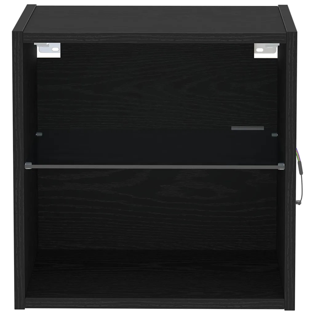 Mensola galleggiante con luce LED Nero 40 x 28,5 x 40 cm 863094
