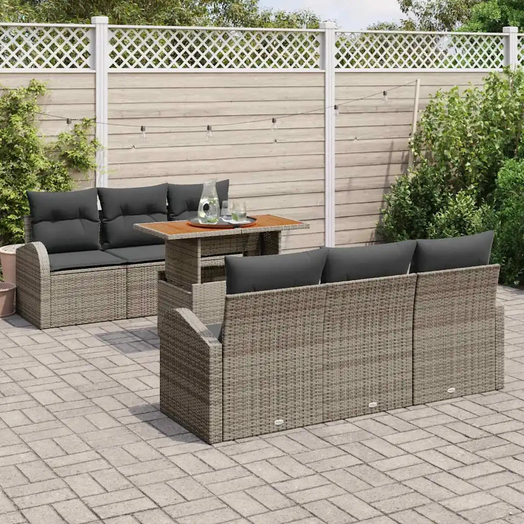 Set Divano da Giardino con cuscino 7 pcs Grigio 3349530