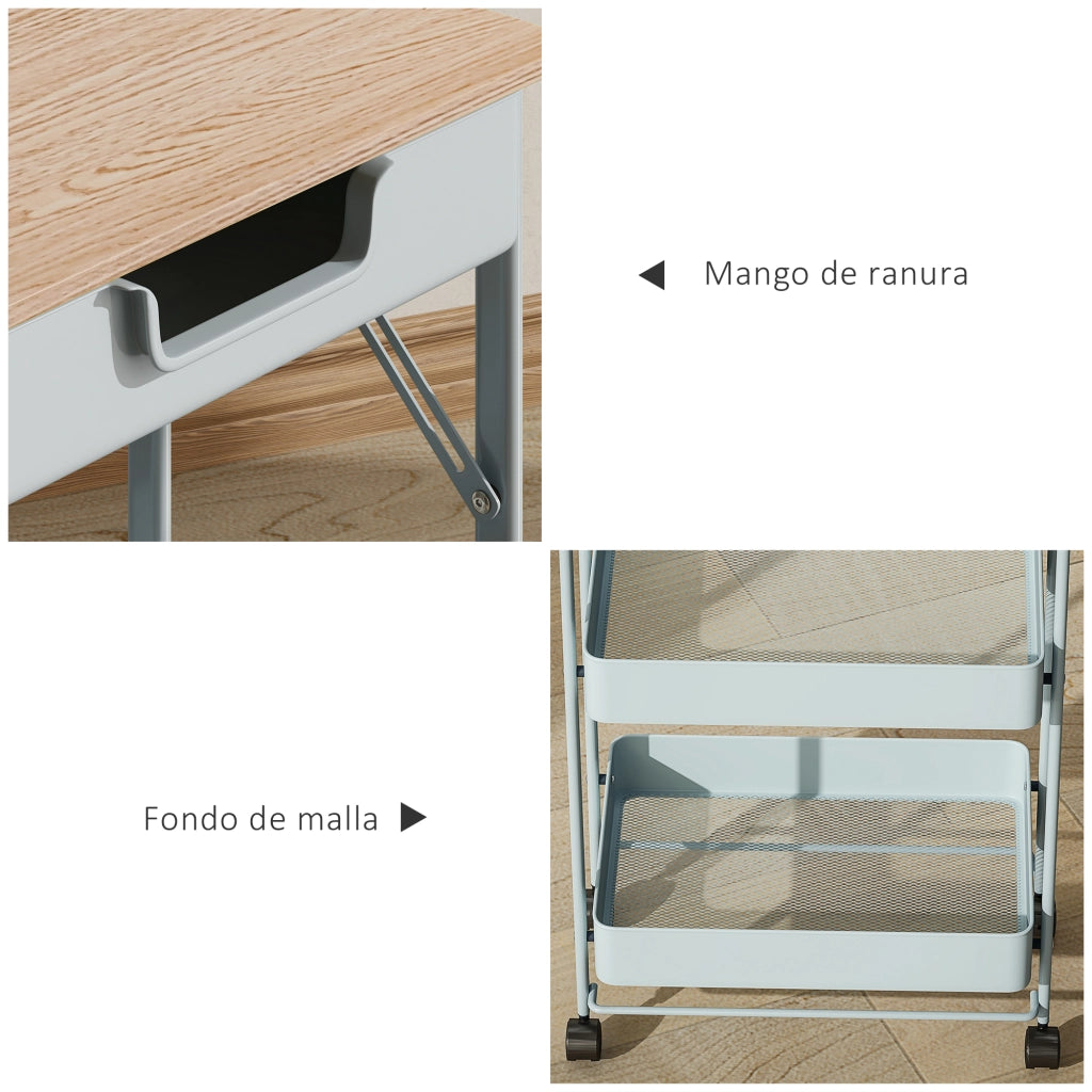 Carrello con cassetti e cestini ¨C zephmum ¨C Verde Chiaro 40x30x60