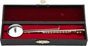Replica di flauto in ottone con scatola.