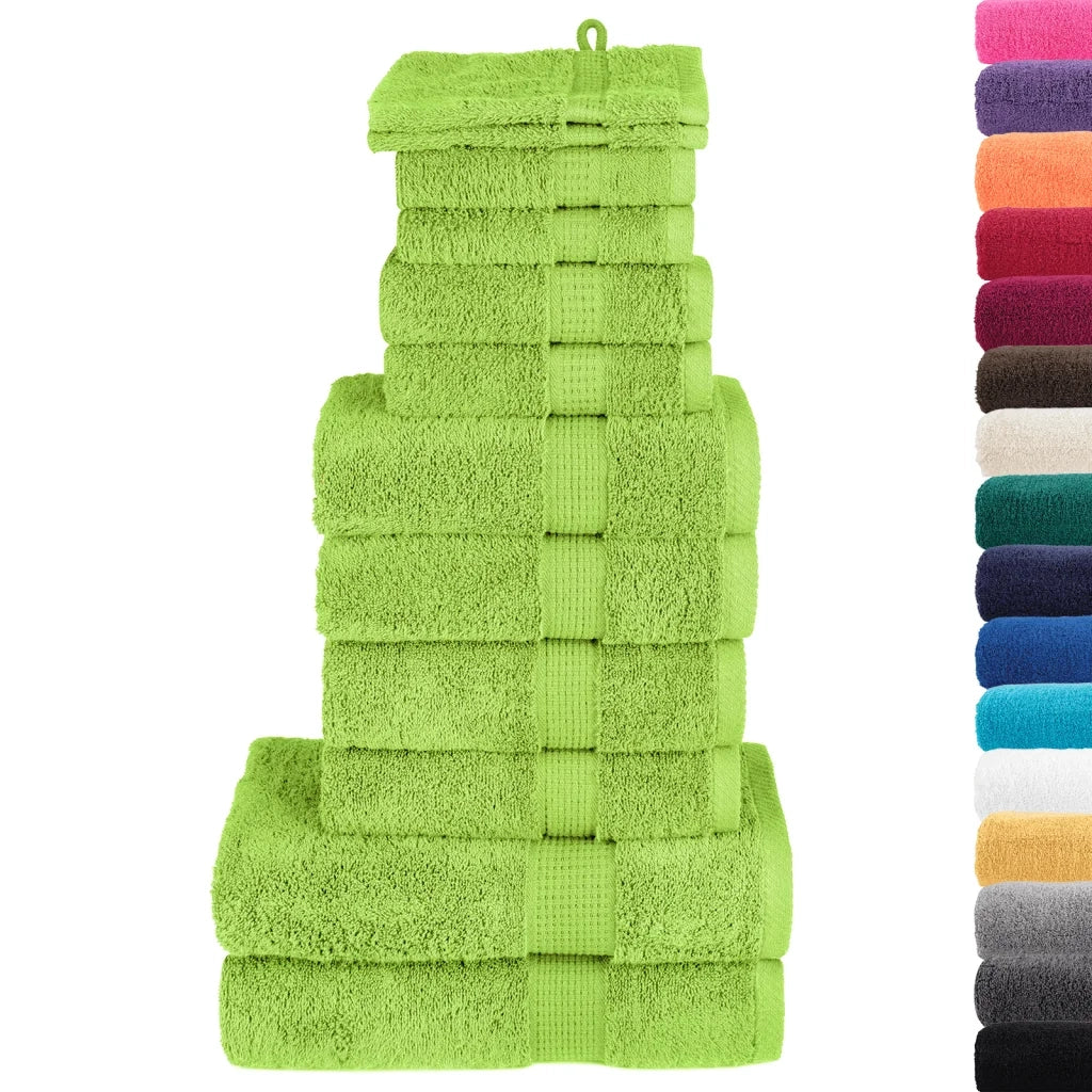Set di asciugamani premium SOLUND 12 pezzi Verde mela 600 g/m2