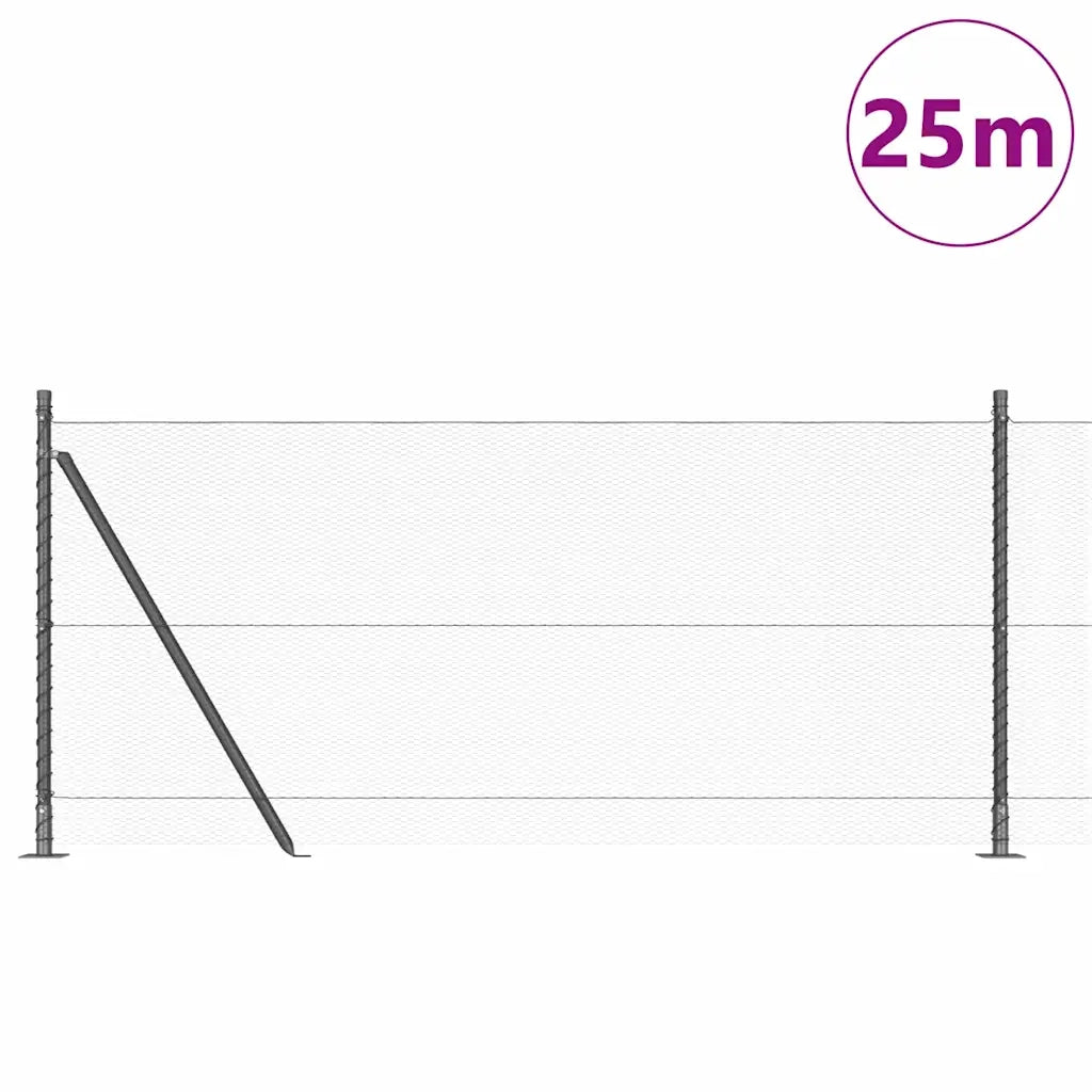 Palo della recinzione Grigio 25 x 1 m (rete da 13 mm) Acciaio