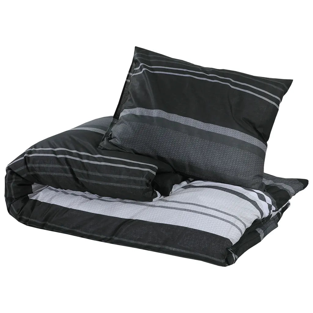 Set Copripiumino Nero e Bianco 260x240 cm in Cotone 136498