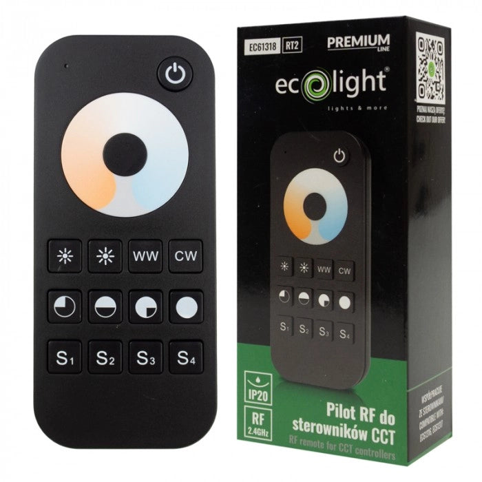 Telecomando RF CCT touch per strisce LED nero Ecolight