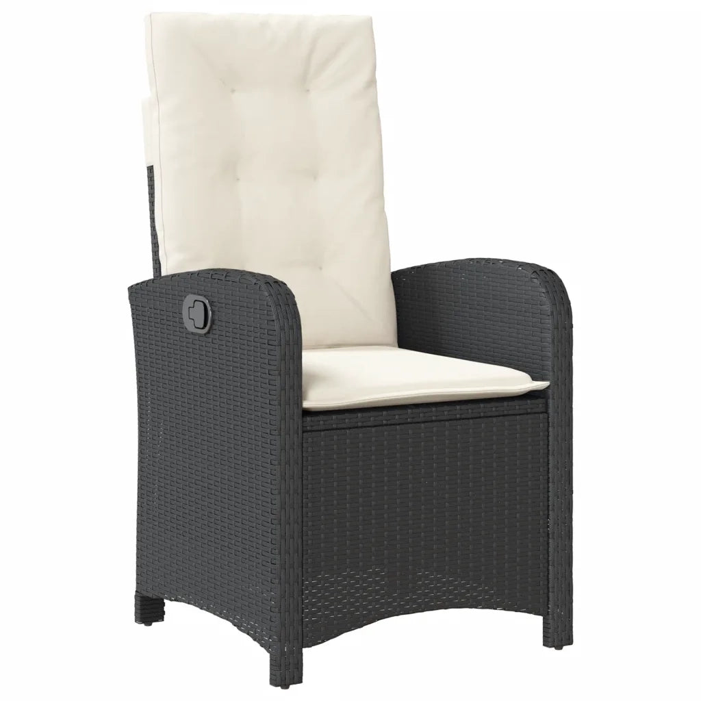 Set da Bistrò 3 pz con Cuscini Nero in Polyrattan 365176