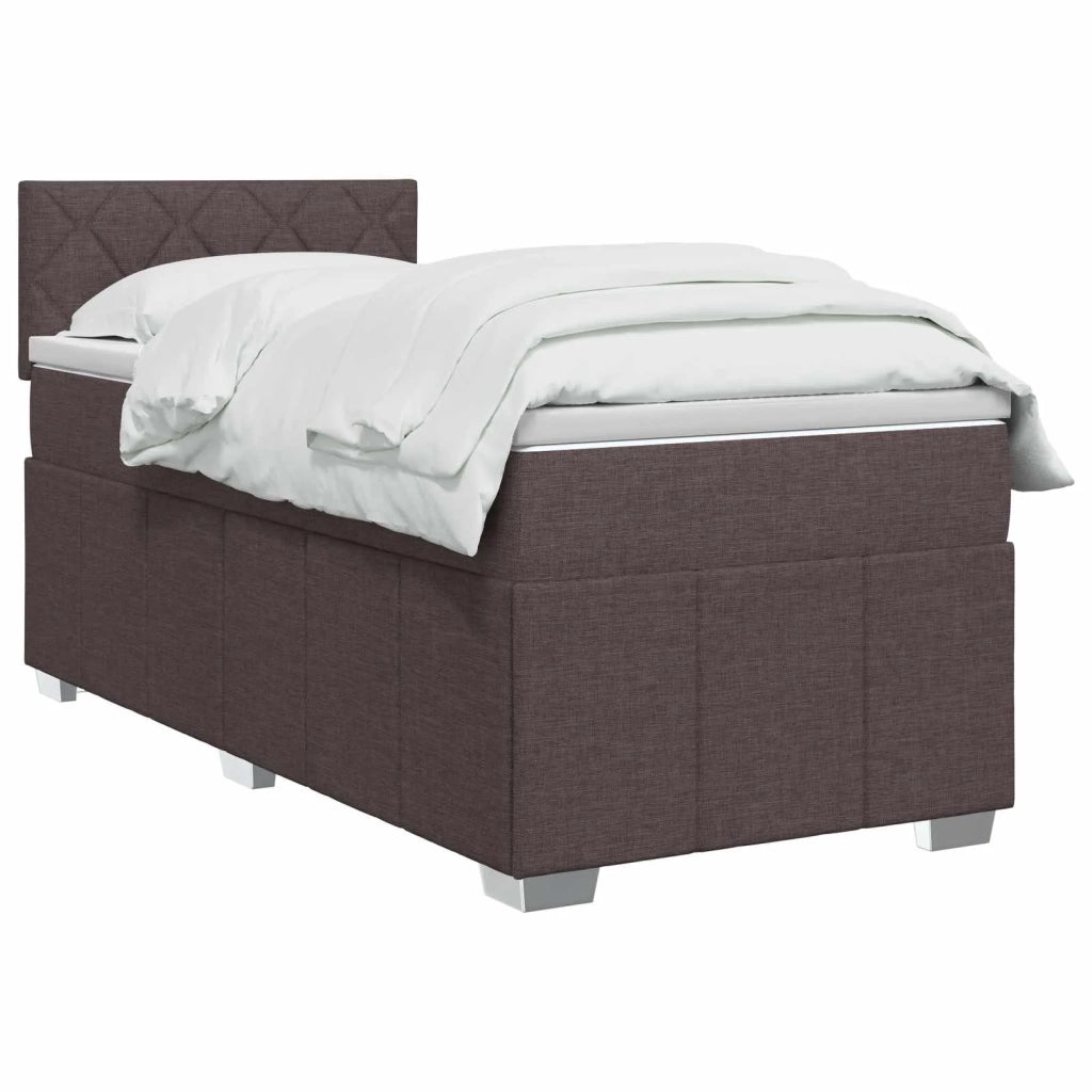 Letto box spring con materasso Marrone Scuro 90 x 200 cm 3451132