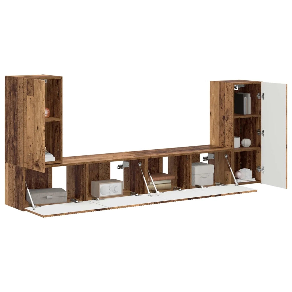 Set mobile TV 4 pcs Legno vecchio Legno multistrato 3409121