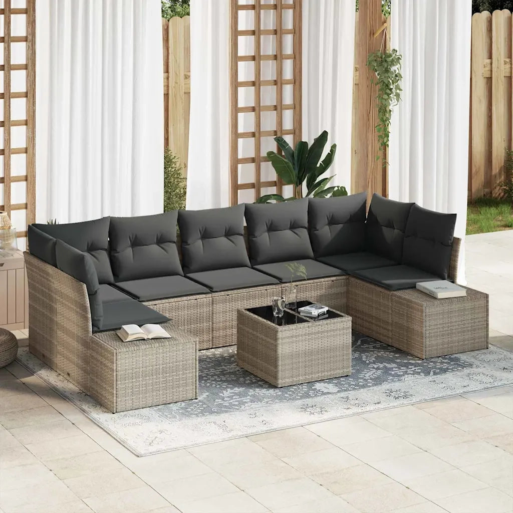 Set Divano da Giardino 8 pcs Grigio chiaro e grigio scuro 3355651