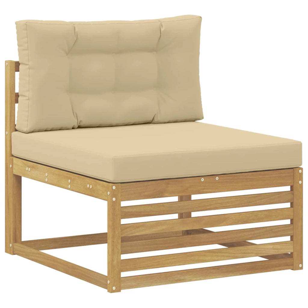 Set di divani da esterno con cuscino 9 pcs Bianco e Beige 3391148