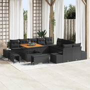Set Divano da Giardino con cuscino 13 pcs Nero polyrattan 3362834