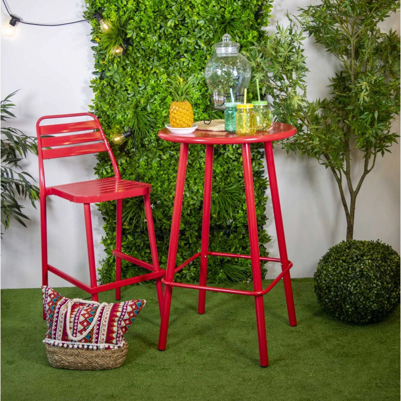 Sgabello bar alluminio las vegas rosso cm 42x55h77/109
