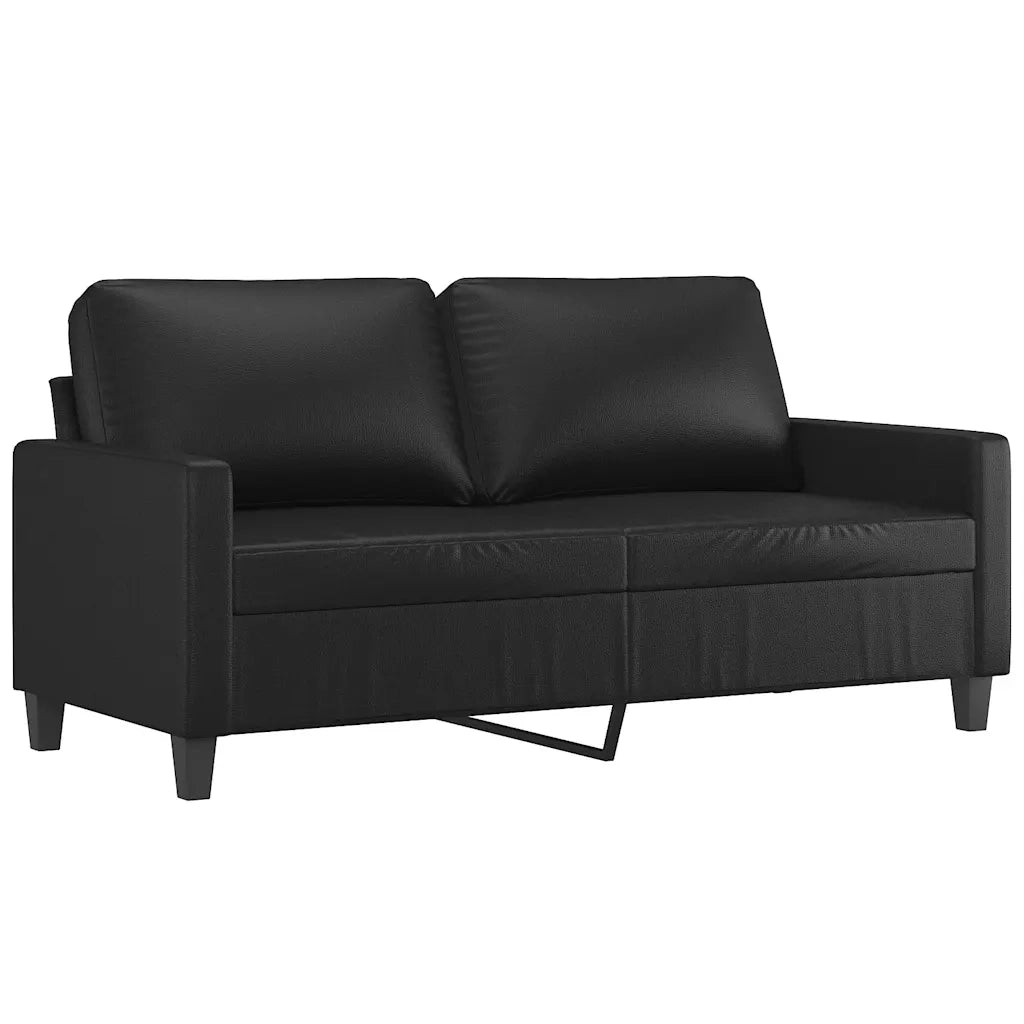Divano a 2 Posti-Sofa 2 Posti Nero 140 cm in Similpelle 873315