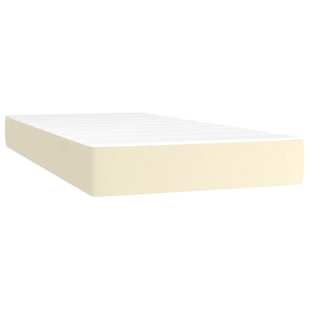Giroletto a Molle con Materasso e LED Crema 200x200 cm 3139405