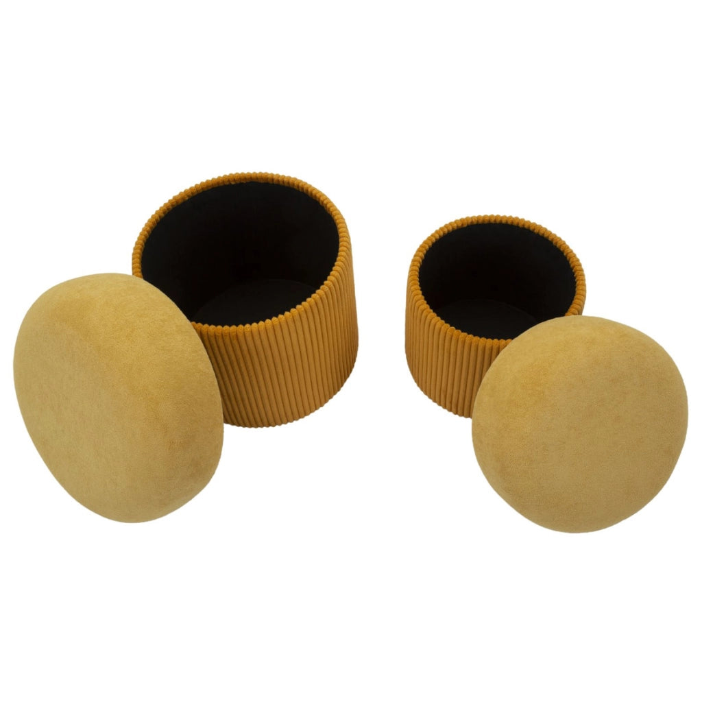 Pouf VKH722, Giallo, MDF, 44x42x42 cm