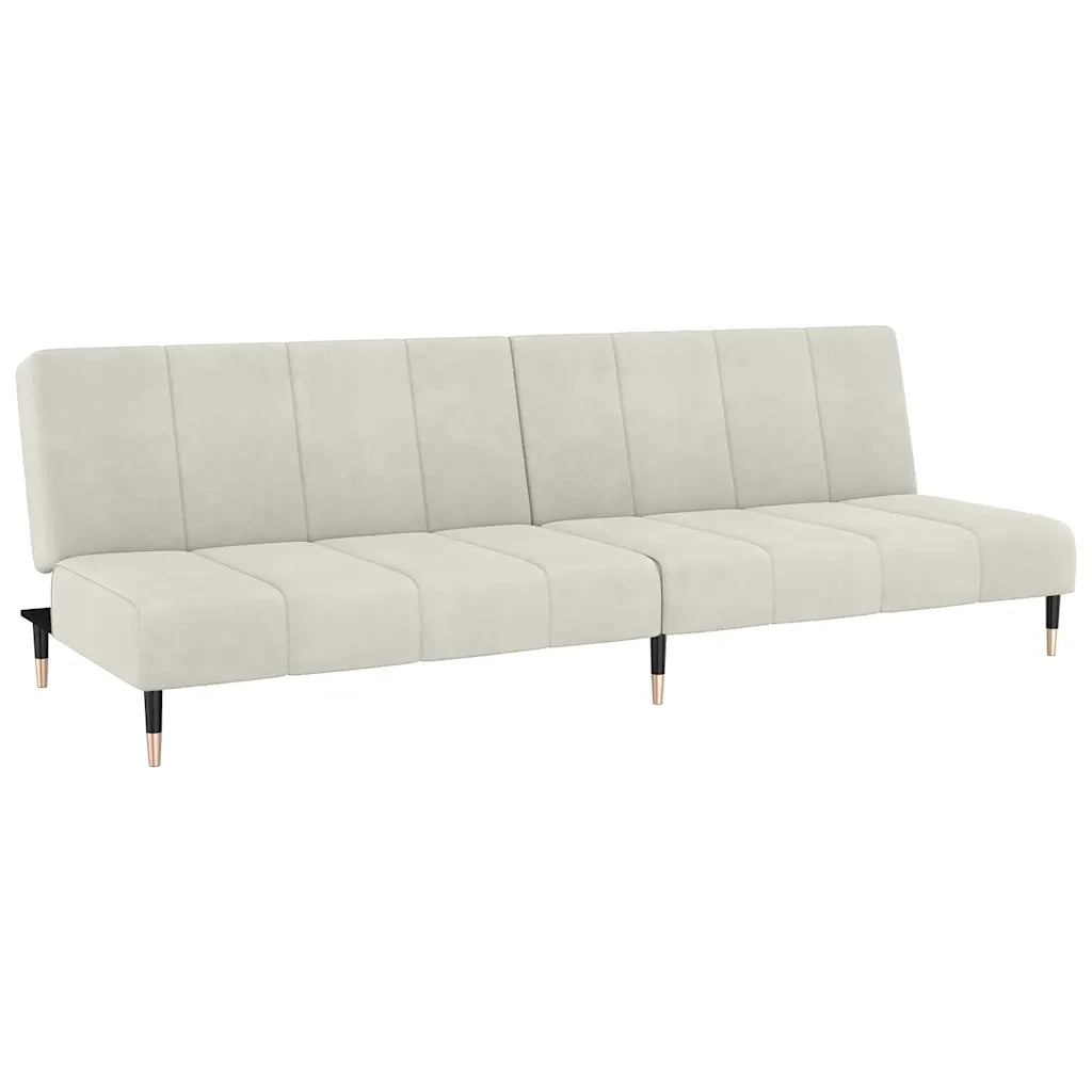 Divano Letto a 2 Posti-Sofa Letto 2 Posti-Daybed Crema in Velluto 219526