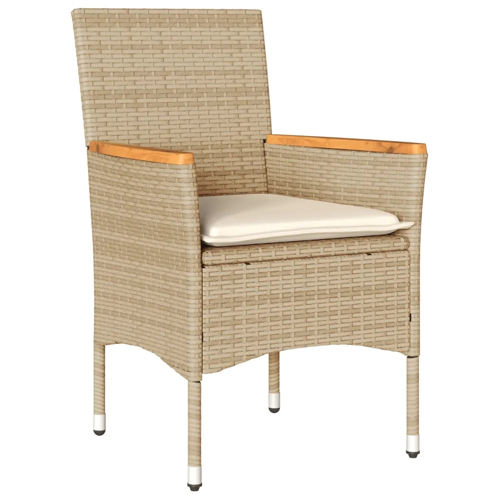 Set da Pranzo da Giardino 7 pz con Cuscini Polyrattan e Vetro 3278661