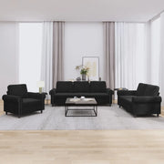 Set di Divani 3 pz con Cuscini Nero in Velluto 3202175