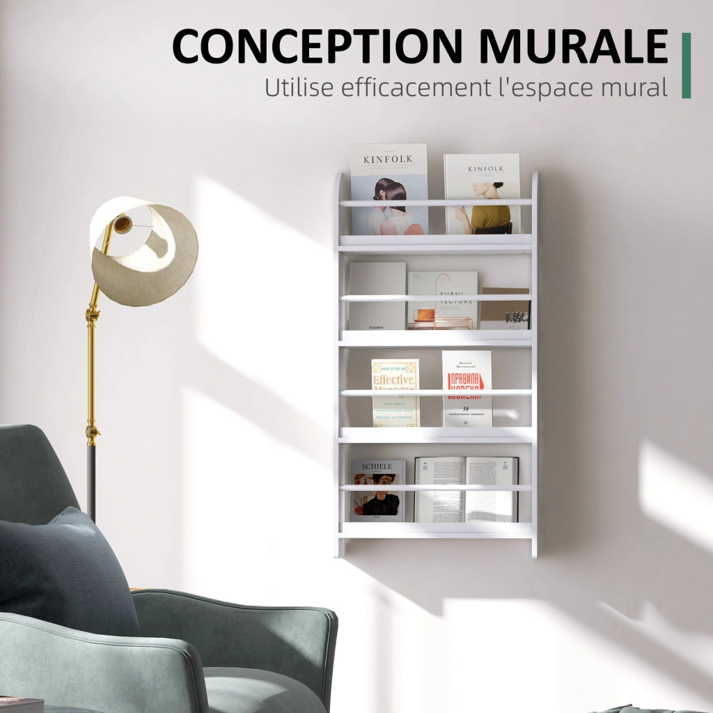 Libreria a muro ¨C Minimal ¨C bianco 59x12x113 cm