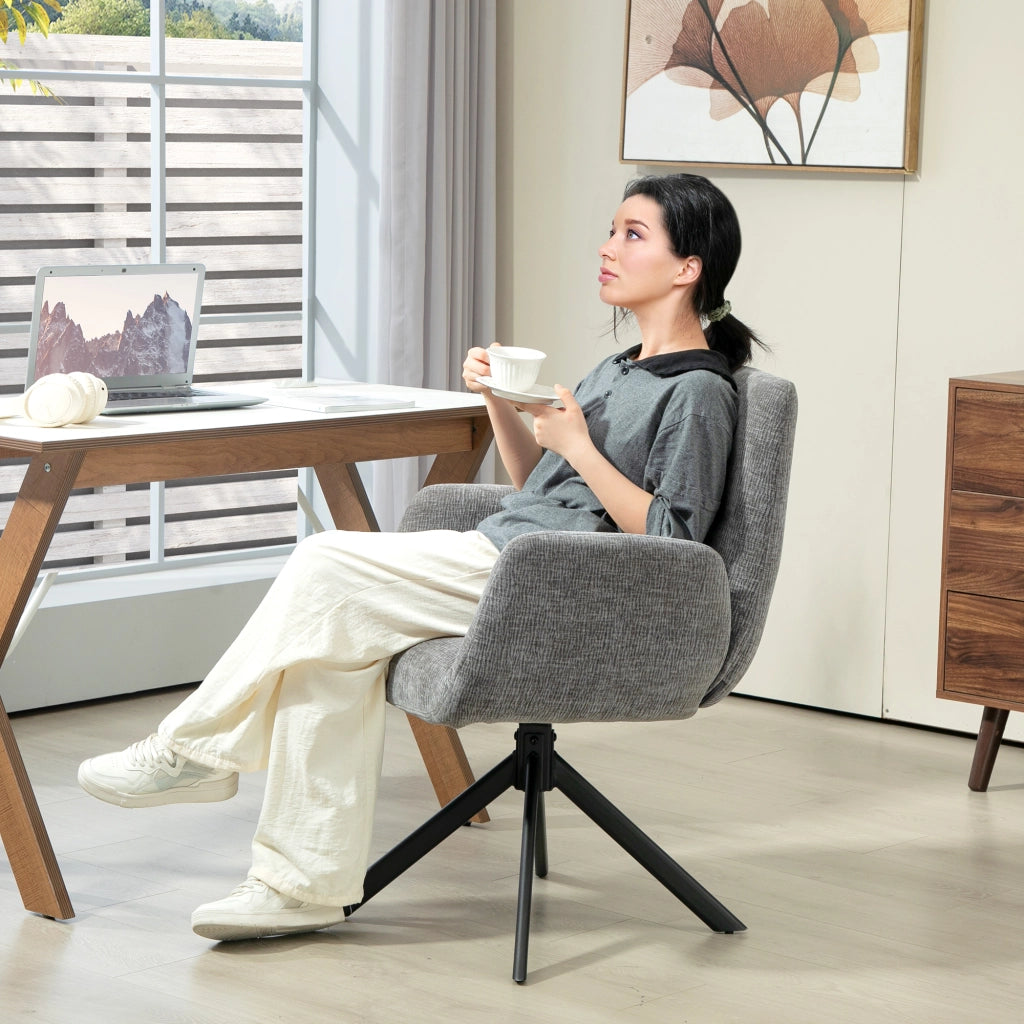 Poltrona girevole ¨C Minimal ¨C tessuto, grigio scuro
