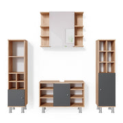 Vicco Set mobili bagno Quercia dorata 4 parti