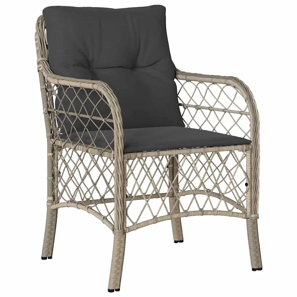 Set da Pranzo per Giardino 9 pcs Grigio chiaro polyrattan 3380245