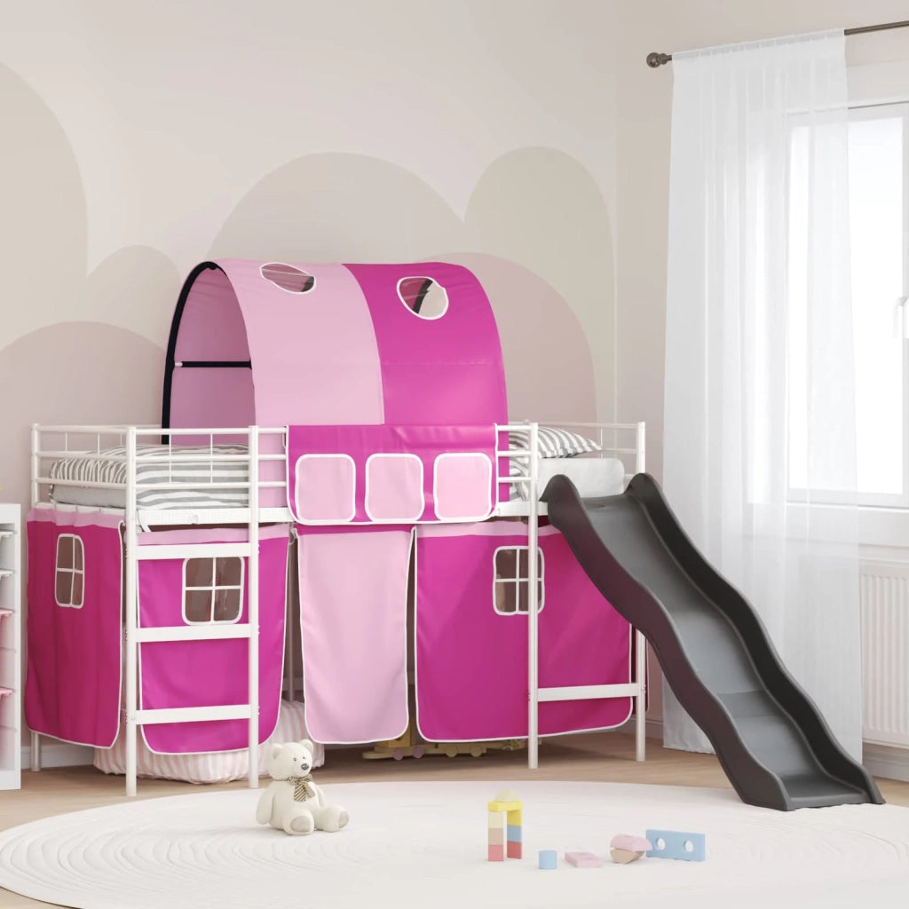 Struttura del letto loft per bambini Bianco e Rosa 100 x 190 cm 42020868