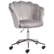 Sedia da ufficio in velluto di colore grigio con base girevole altezza regolabile elegante moderna