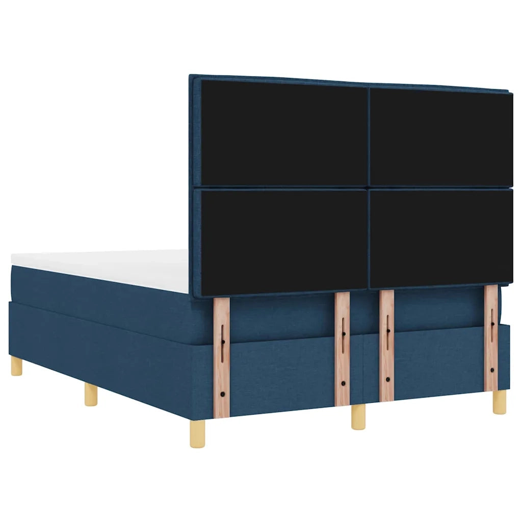 Letto a Sorgente LED con materasso Blu 140 x 190 cm Tessuto 3343025