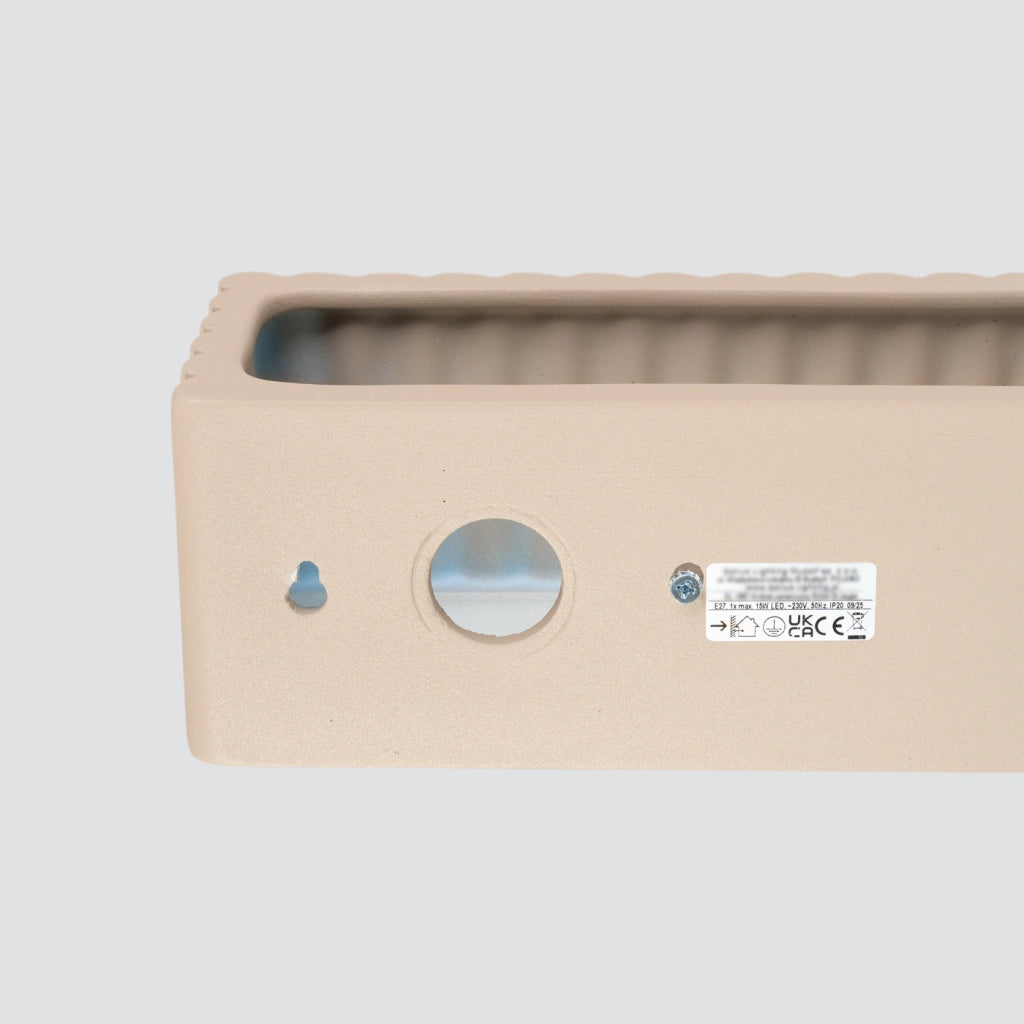 Lampada da parete in ceramica RIGATA taupe