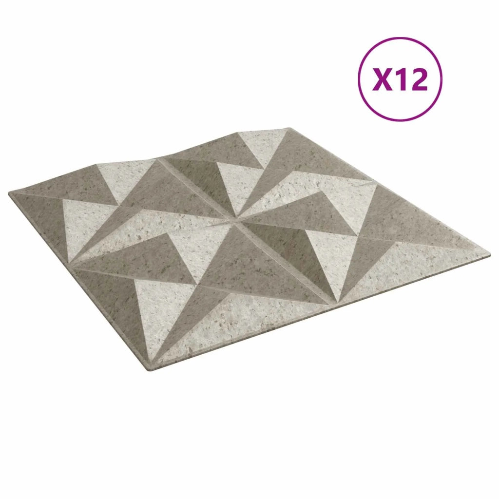 Pannelli da parete 12 pz Beton Origami 50 x 50 cm Schiuma XPS CFW9348138