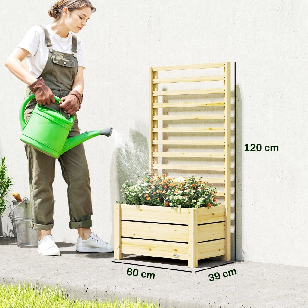 Hochbeet con graticcio in legno ¨C Minimal ¨C 60x39x120 cm