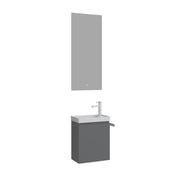 Set mobile lavabo con specchio (2 pezzi) "Ferla 40" - 40 x 22 x 50 cm - Grigio opaco