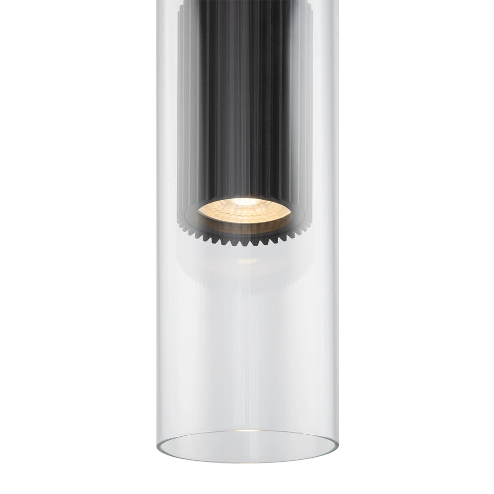 Lampada a sospensione tubo vetro Maytoni Dynamics nera 32cm