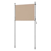 Schermo Verticale Cimarra da Balcone con Pali Telescopici Tenda Parasole Larga 120 cm color Sabbia pro.tec