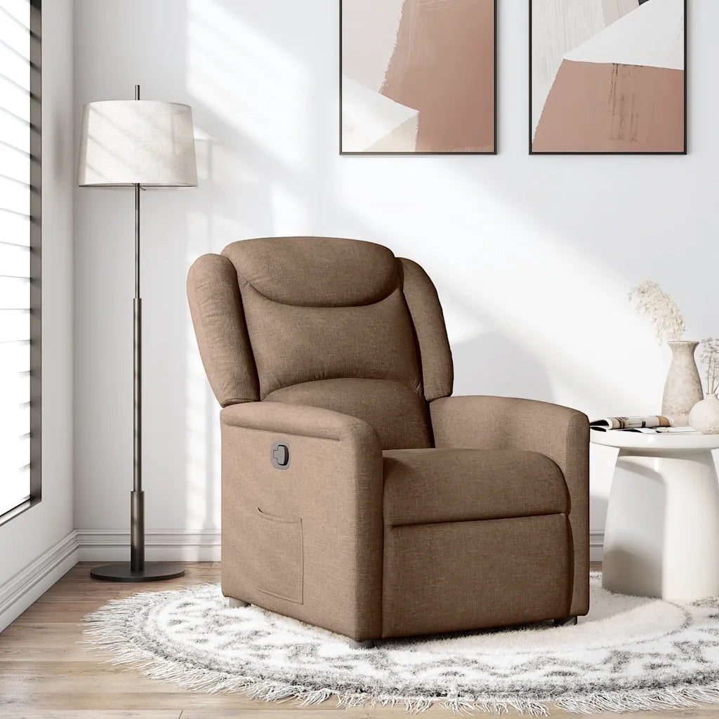Poltrona Reclinabile in Tessuto Marrone 4015600