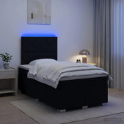 Letto box spring con materasso Nero 120 x 200 cm Tessuto 3454854