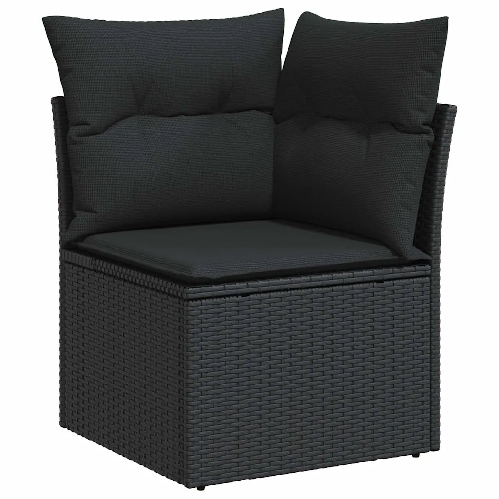 Set Divani da Giardino con Cuscini 7pz Nero Polyrattan 3326806