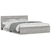Giroletto con Testiera e LED Grigio Sonoma 150x200 cm 3207607