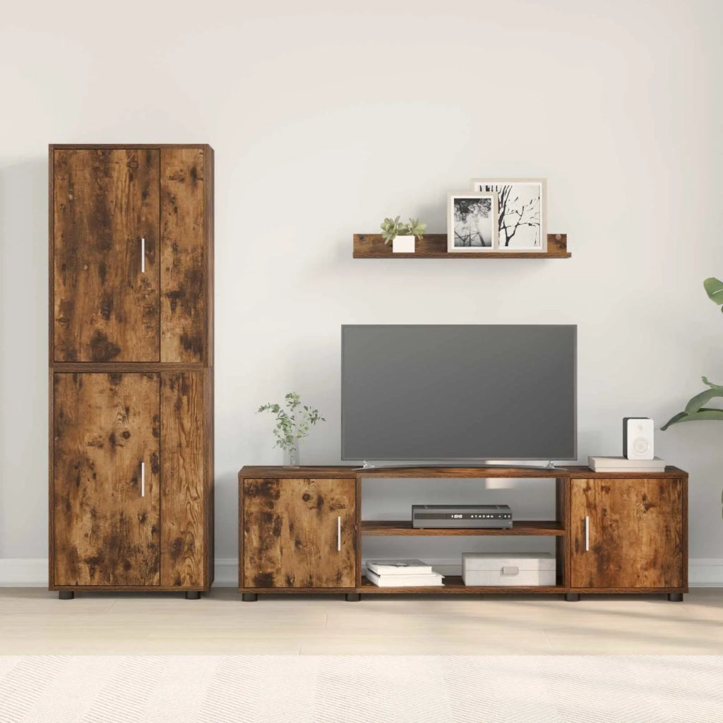 Set mobile TV 4 pcs Rovo affumicato Legno multistrato 3397900
