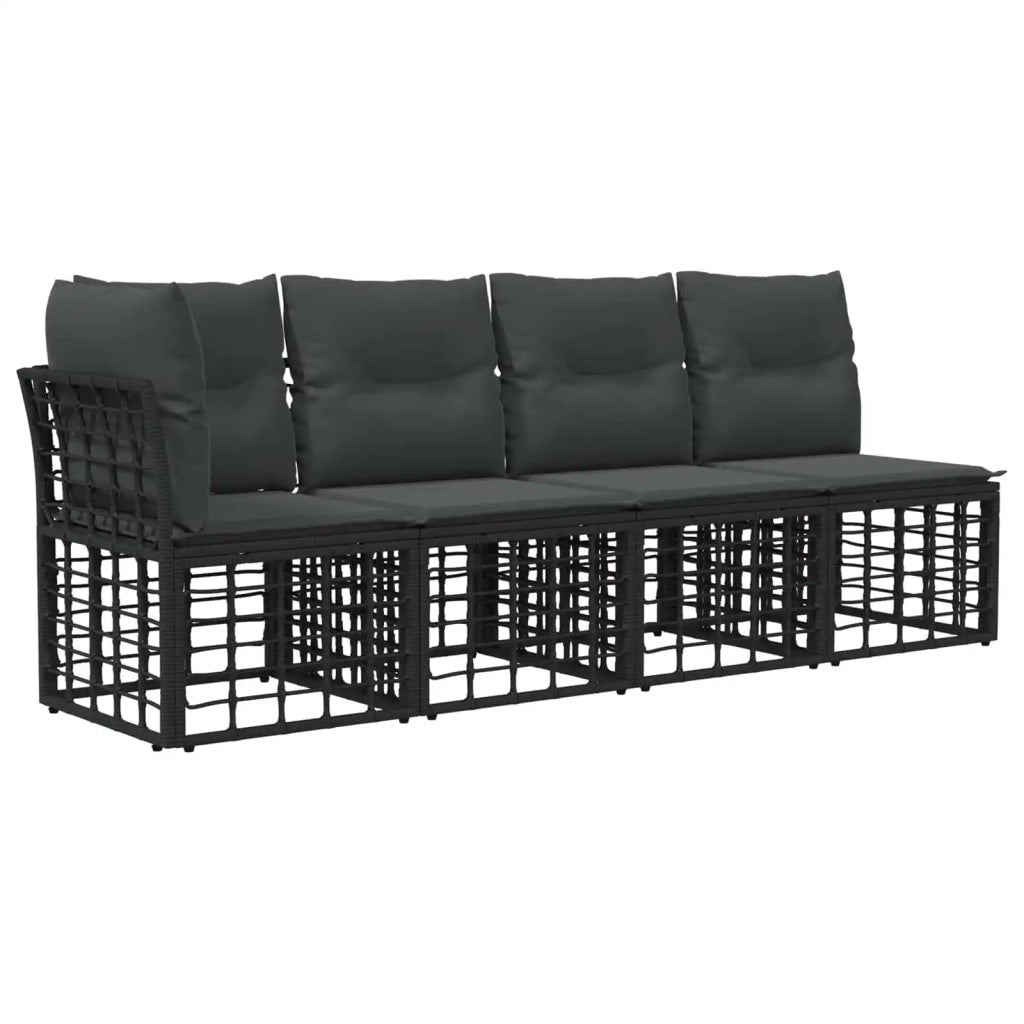 Set di divani da esterno Nero Poliestere 3437425