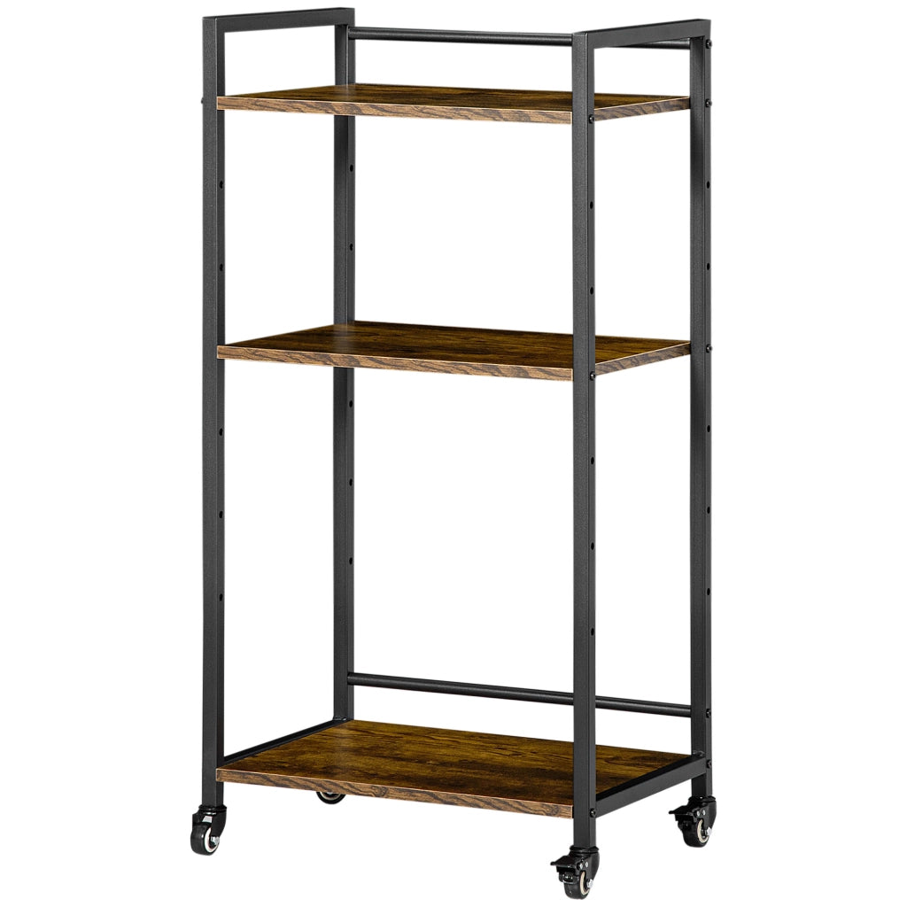Scrivania con cassettiera e scaffale ¨C zephmum ¨C marrone 50x35x100,5 cm