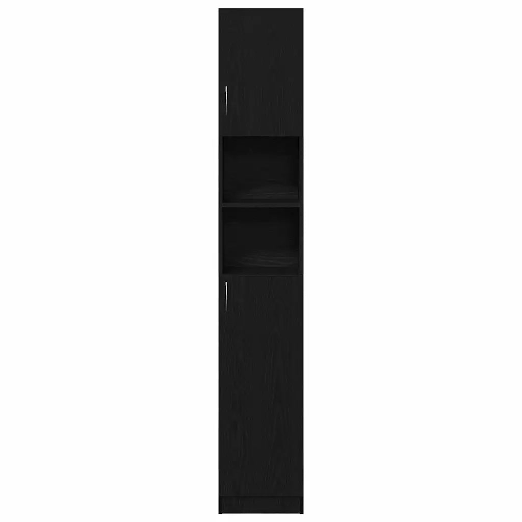Mobile da Bagno | Armadio da bagno Rovere Nero 32x25,5x190 cm in Legno Multistrato