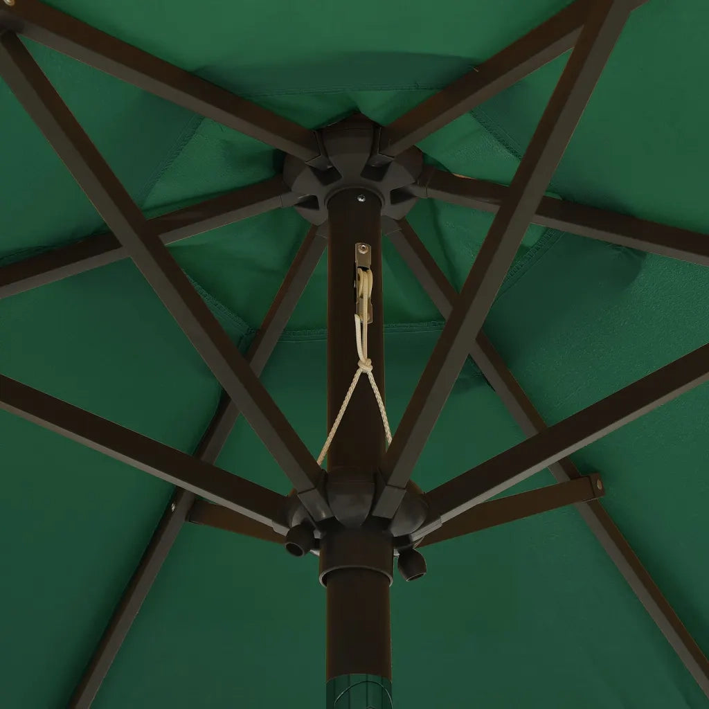 Ombrello | Parasolne da Giardino con Luci LED Verde 200x211 cm Alluminio