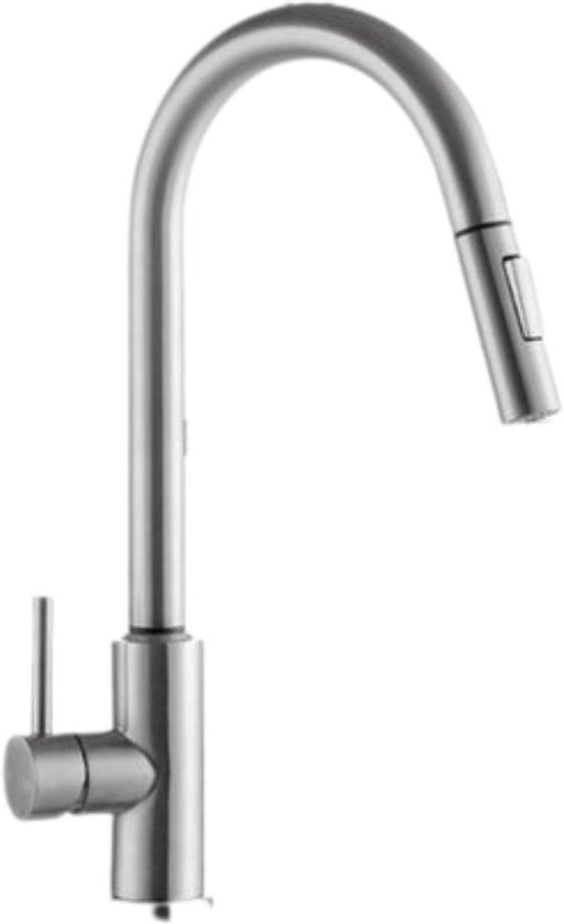 Cranio da cucina - con scarico retrattile - manopola di regolazione e sensore a tocco - funzionale e stile - finitura nichelata