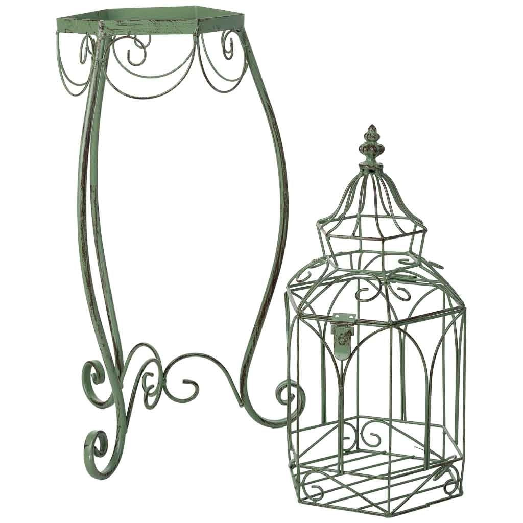 Gabbia decorativa verde 25x25x87h cm