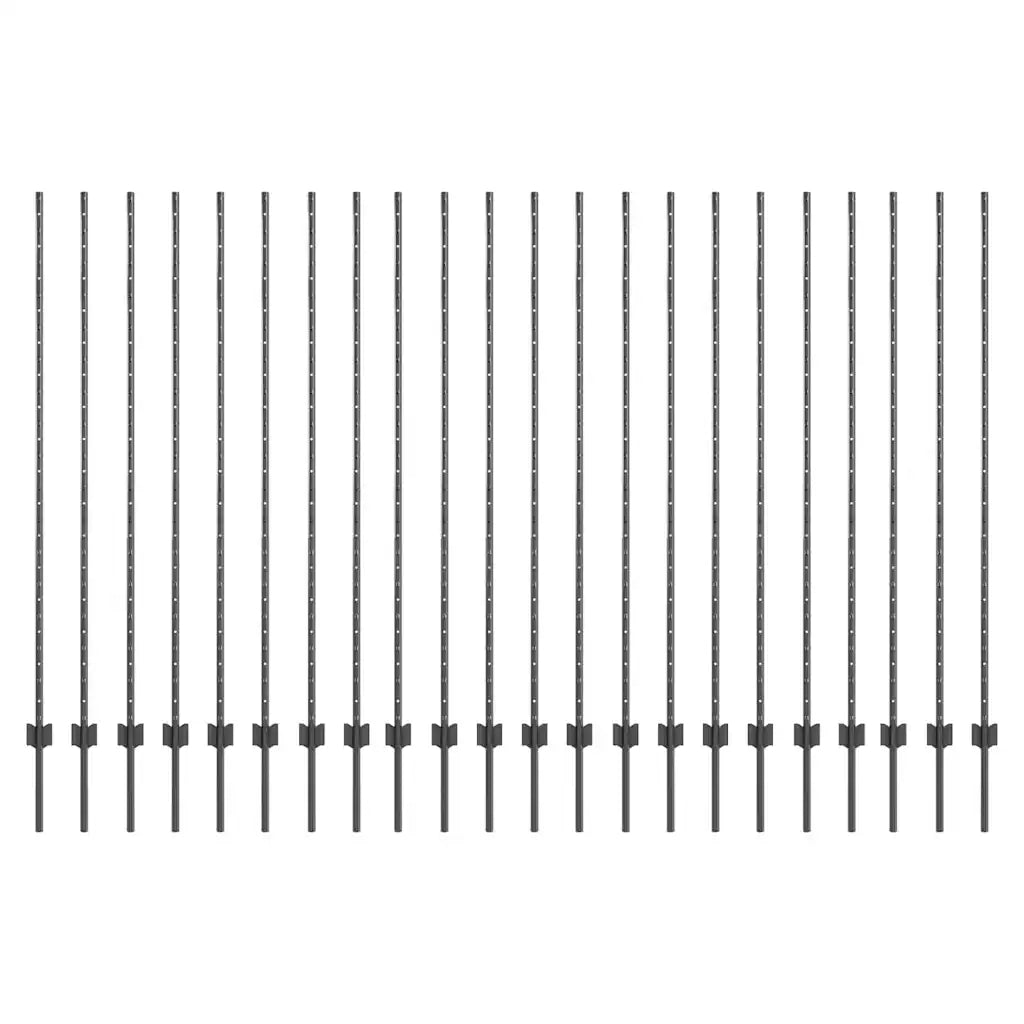 Palo della recinzione 22 pcs Grigio 200 cm Acciaio 3335944