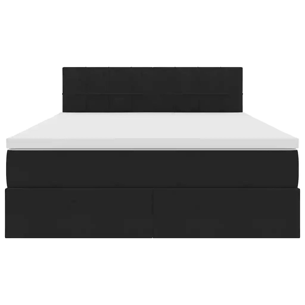 Letto con contenitore e LED con led Nero 140 x 190 cm Velluto 3371393