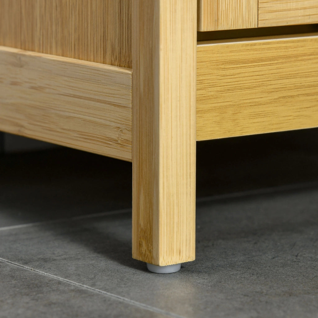 Mobile Bagno con Cestino ¨C Minimal ¨C MDF e Bamb¨´ 40x30x86.5cm